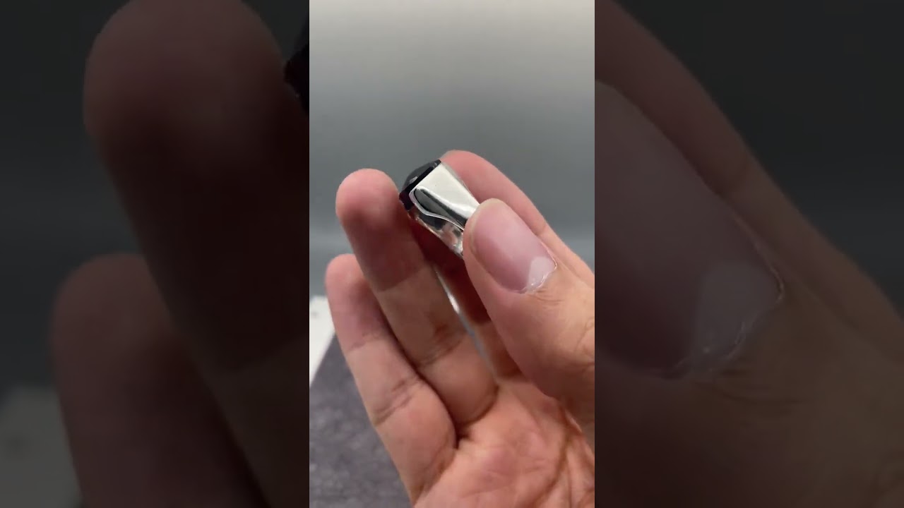 Blue Zircon Stone Minimal Mens Ring 