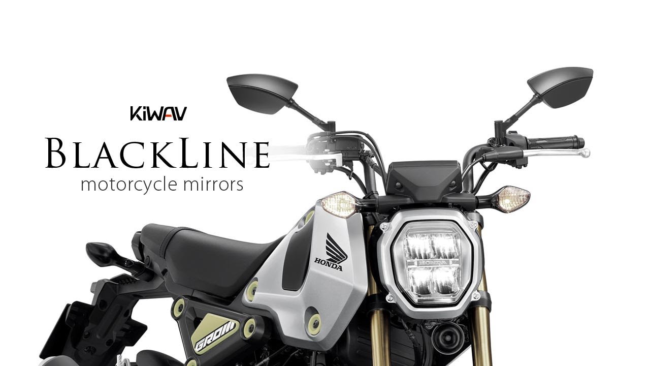 ハーレーに対応: バイクミラー ブラックライン 黒と黒い線 5/16