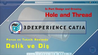 3DEXPERIENCE CATIA - Hole and Thread  🌟 by NonCAD Keys 1,454 views 1 year ago 6 minutes, 43 seconds