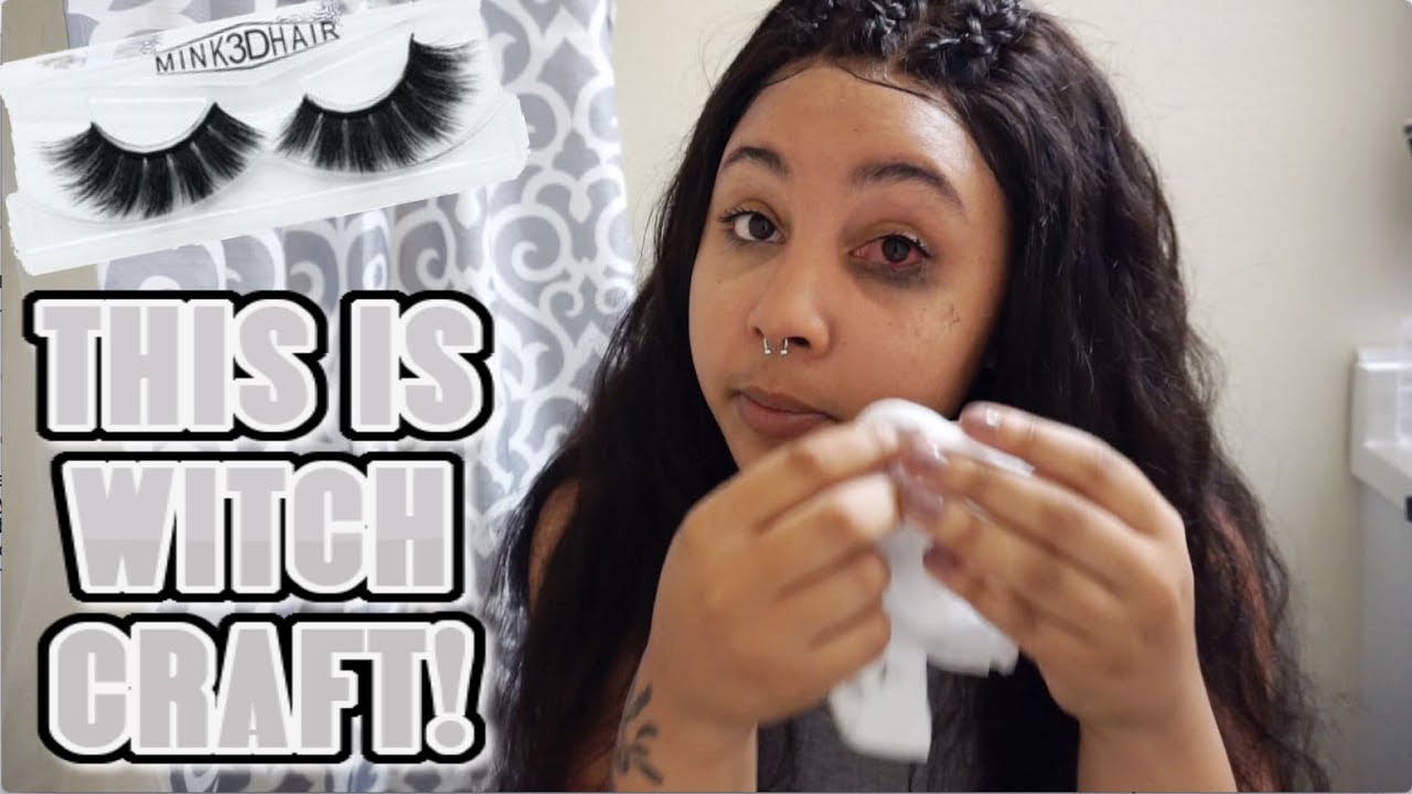 TRYING FALSE LASHES FOR THE FIRST TIME! (MIGHT BE BLIND IDK) video to gif