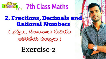 2 Fractions Decimals and Rational Numbers | Exercise -2 | 7th Class Maths | Chapter - 2 | Nivas Info