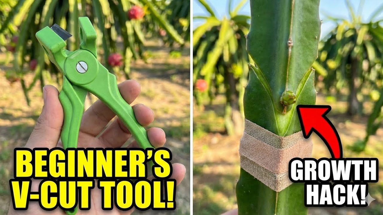 Beginners guide - Grafting dragon fruit using this “V CUT TOOL"