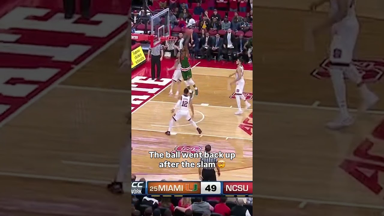That went back through the basket 😮 #miamihurricanes #accbasketball #collegebasketball