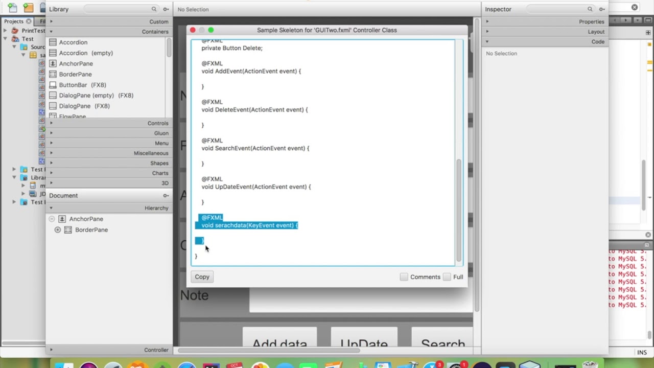 search with keybord event in javafx and mysql - YouTube