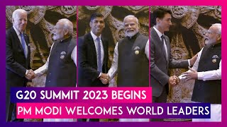 G20 Summit 2023 Begins: PM Modi Welcomes World Leaders With Handshake, India Showcases Konark Wheel