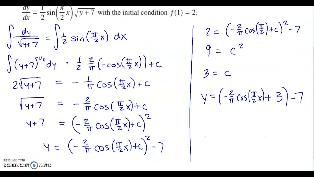 2022 AP Calculus AB Free Response Question 5 YouTube