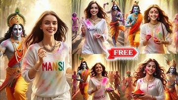 Holi Ai Name Image Kaise Banaye | Happy Holi Prompts | Bing image creator tutorial FREE | Bing Ai