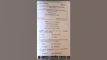 #Educational #Studies#4th#sem#TNTEU#M.ed#exam#questionpape#previous#model