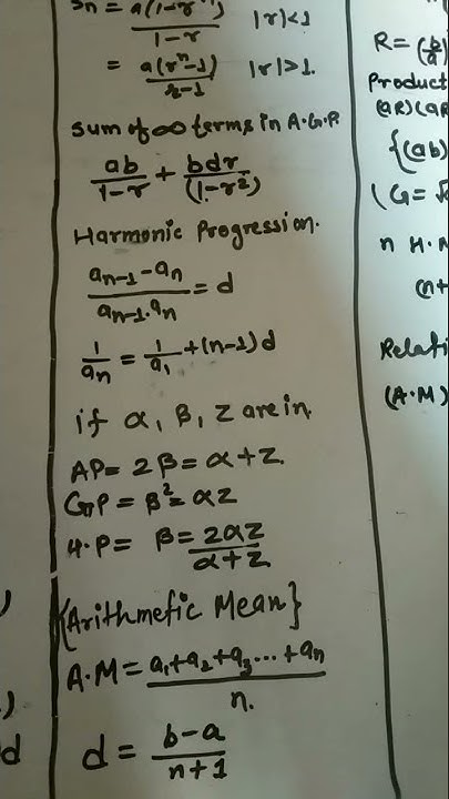 all sequence and series formula #formula - YouTube