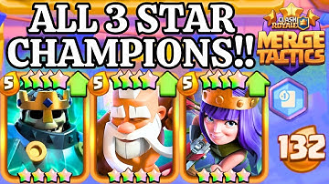 Can I Get All 3 STAR CHAMPIONS On ONE TEAM! - Clash Royale Merge Tactics