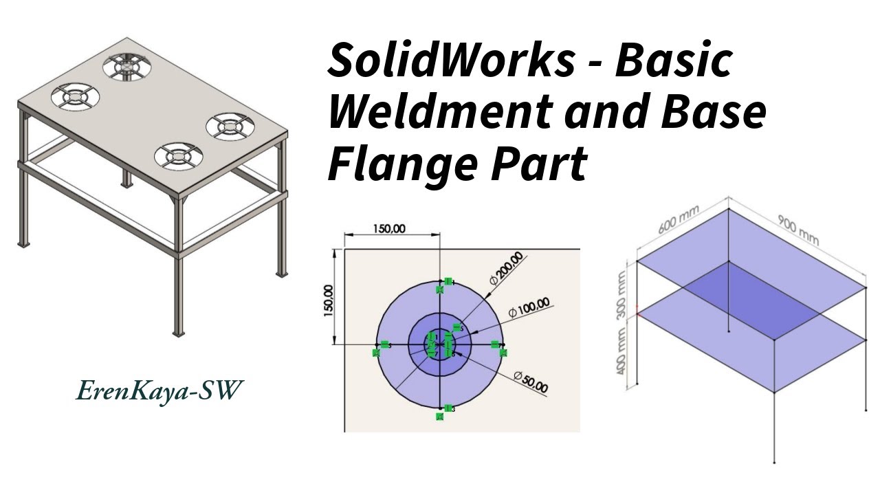 SolidWorks - Basic Weldment and Base Flange Part - YouTube