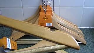 Hangerworld 45 cm Wide Luxury Wooden Hangers Coat Hangers Garment with Non-Slip Trouser Bar