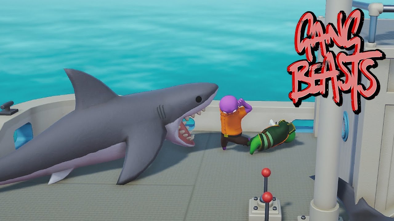 Shark Biting My Booty - GANG BEASTS [Melee] PS5 Gameplay - YouTube