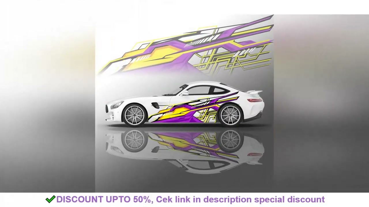 Cool Green Sports Car Line Diagram Car Side Sticker Vinyl Self-adhesive Paper Motorsport Paint Decal