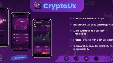 CryptUx | Flutter Crypto wallet UI kit demo app | Available on Codester