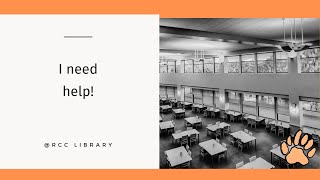 @RCCLibrary I Need Help!