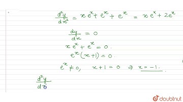 The curve `y =xe^(x)` has minimum value equal to