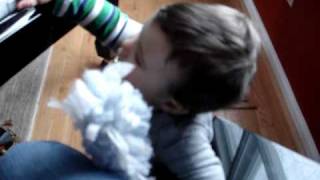 Riley Gruber Plays Piano While Dusting