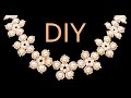 DIY: Flower style wedding necklace made of beads / Свадебное колье в цветочном стиле из бусин