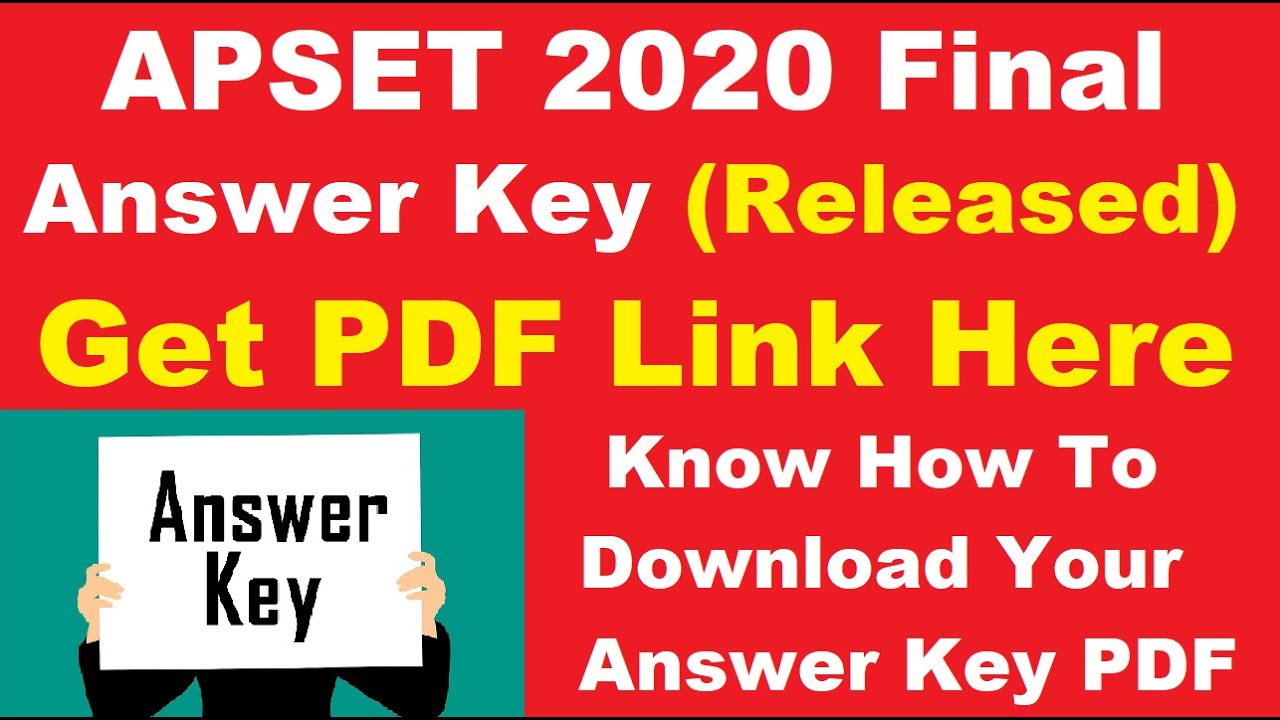 APSET 2020 Final Answer Key (Released)- How to Check AP State Eligibility Test 2020 Final Answer Key