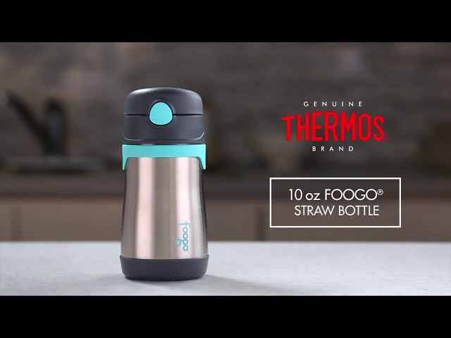 Thermos Baby 10 oz. Vacuum Insulated Stainless Steel Straw Bottle - Gray 