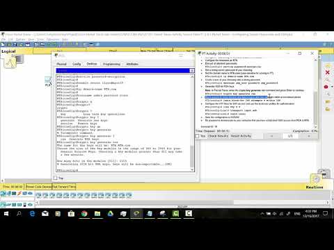 [CCNA v6] Packet Tracer 11.2.4.5 Configuring secure passwords and SSH