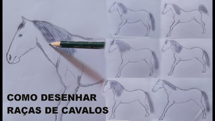 Como Desenhar Esboço Natureza Cavalo Permanente Criação Passo Passo Desenho  imagem vetorial de Nataljacernecka© 325188972