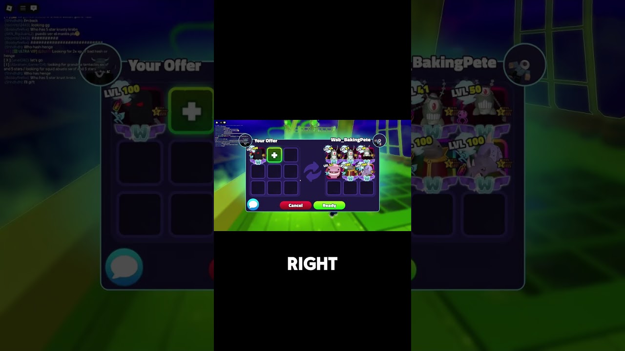 Crazy Offer for my lvl100 ShinyWombo Hash Slinging Slasher 