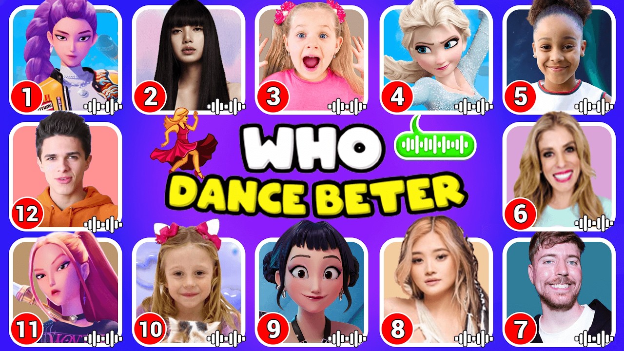 Кто танцует лучше? 💃🎶 Угадайте, кто танцует | Как Настя, Мистер Бист, Руми, Зои, Джоджо Сива | Qu...