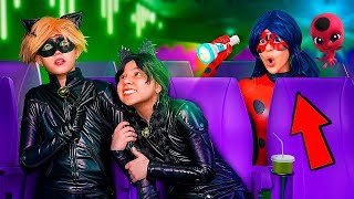 Ladybug et Mercredi Addams au cinéma ! | Chat Noir a échappé au garde !