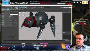 Spider Robot Enemy, Tweaking animation and Exporting to Unity -  March 21 2016 Stream