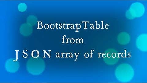 Bootstrap JSON Table