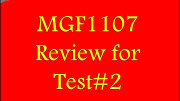 MGF1107-Review for Test#2-Part-A