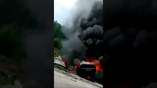 Сгорел автомобиль после дтп во Фразино Московкая область