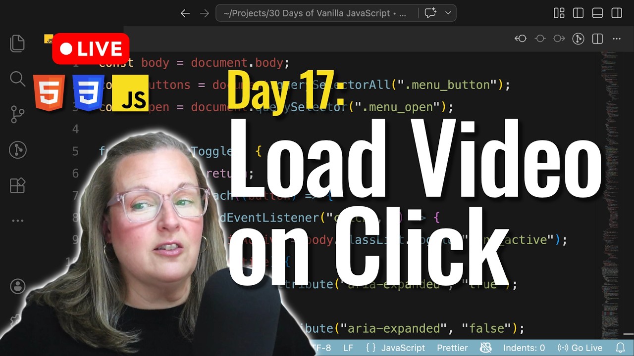 Load a YouTube Video on Click w/ JavaScript (No Frameworks) Day 17 ...