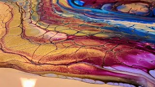 AWESOME LACING AND CELL EXPLOSION ~ 2 SWIPES ACRYLIC POUR PAINTING! #fluidart #artdemo #relaxingart