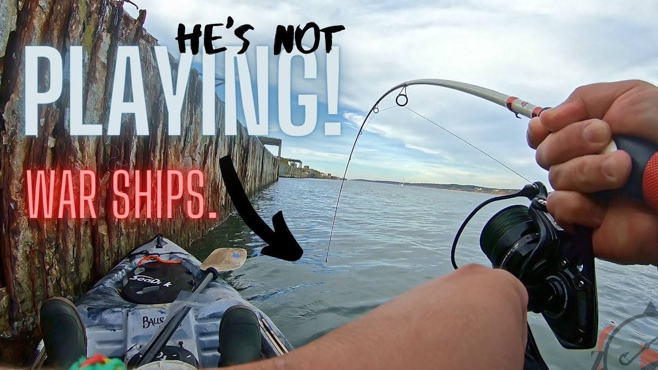 TAUTOG tried to STEAL my ROD!!! (Dropping CRAB at the WAR SHIPS!) 