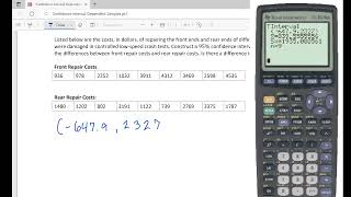 Confidence Interval, Dependent Samples pt1