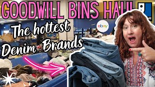 The HOTTEST Denim Brands Every Reseller Should Know! ~ Goodwill Outlet Bins Thrift Haul To Resell