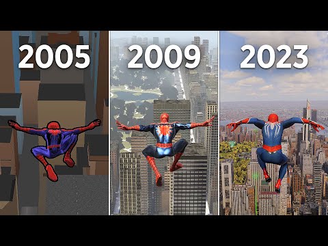 kein Name: Jumping From the Highest Points in Spider-Man Games 2005-2023