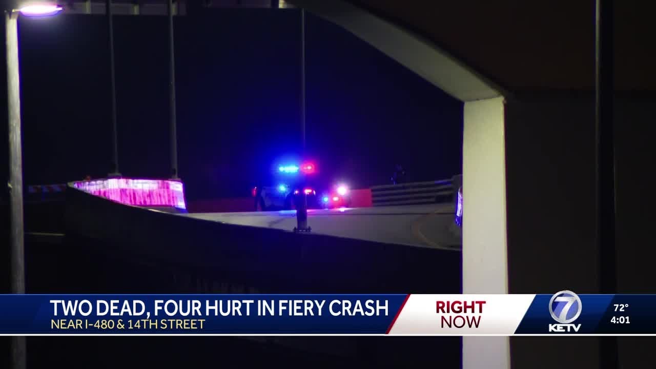 2 killed, 4 injured in fiery wrong-way crash on Interstate 480 in Omaha ...