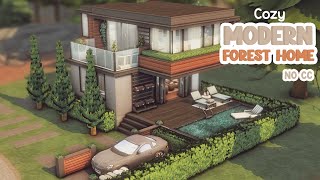 Cozy Modern Forest Home 🌿 Sims 4 Speed Build