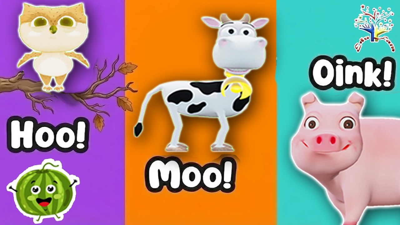 Песня о звуках животных || Какие звуки издают животные? AM8WA3 || EduFam #cocomelon #kidssong #ch...