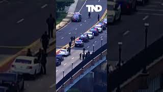 Aerial View: Police investigate shooting along roadway in Bladensburg, Maryland. #shorts