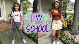 GRWM FIRST DAY OF SCHOOL! BACK TO SCHOOL MORNING ROUTINE!