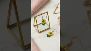 "DIY Sunflower Beaded Earrings:A Step-by-Step Tutorial" #diyjewelry #beadedjewelry #beadingtutorials