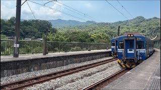 經典未機改交會機電改～4182次 經宜蘭線往蘇澳 EMU506+501 GTO-VVVF 區間車 牡丹出站！！（交會4173往樹林）