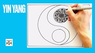 Relaxing Yin Yang ☯️ drawing for beginners: patterns and lines for meditation and relaxation