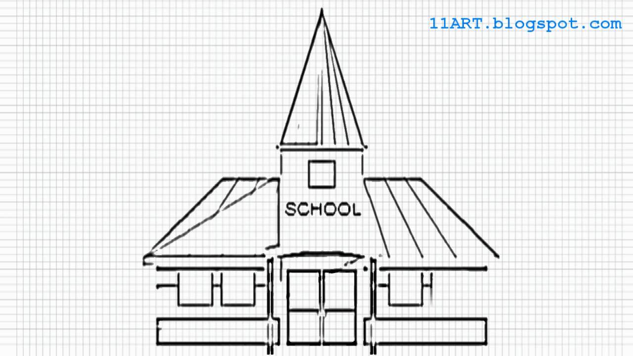 HOW TO DRAW A SCHOOL AND COLOR | SCHOOL DRAWING EASY - YouTube