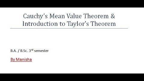 Advanced Calculus | Cauchy